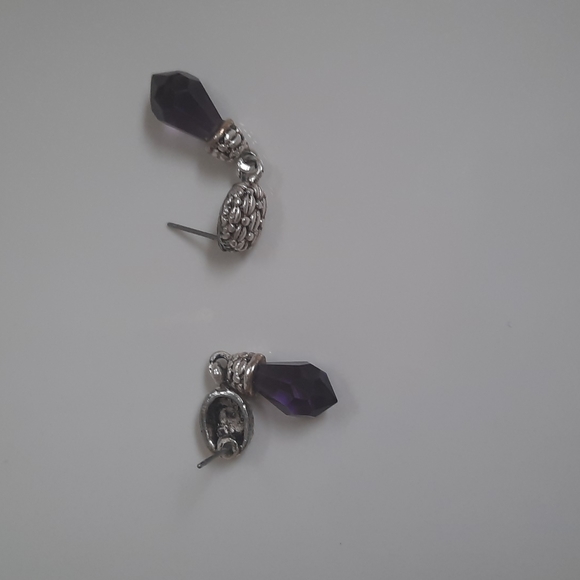 Silverstone rope necklace and matching stone drop earings - Picture 2 of 3